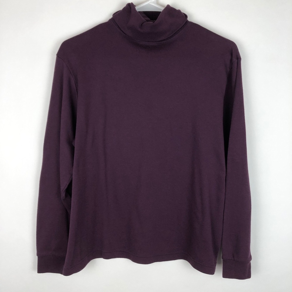 Northern Isles Purple Cotton Blend Long Sleeve Turtleneck